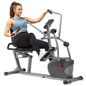Sunny Health & Fitness Performance Interactive Series Recumbent Elliptical -Grey