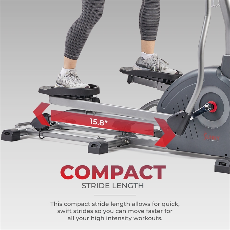 Sunny Health & Fitness Elite Interactive Cross Training Elliptical in Grey