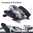 Sunny Health & Fitness Smart Portable Magnetic Under Desk Elliptical in Grey