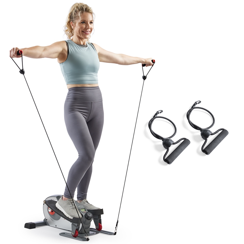 Sunny Health & Fitness Smart Portable Sit and Stand Magnetic Elliptical in Black