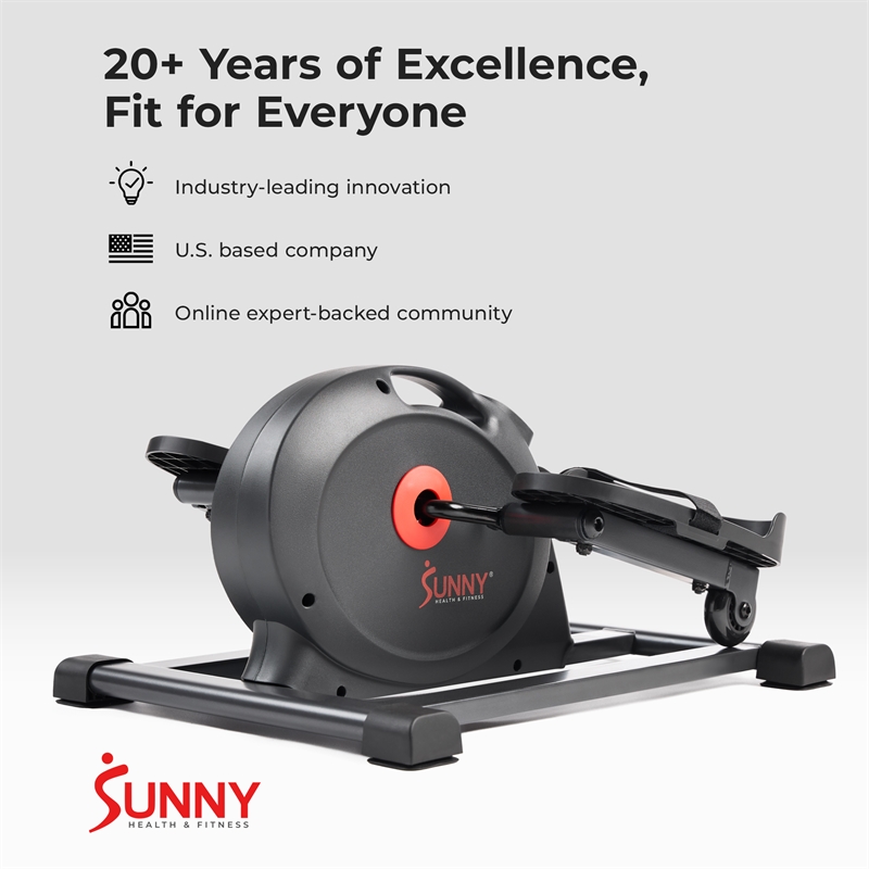 Sunny Health & Fitness Smart Compact Mini Elliptical in Black