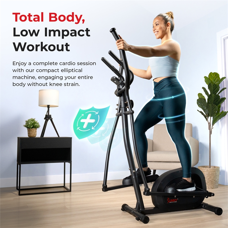 Sunny Health & Fitness SMART Magnetic Elliptical in Grey