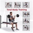 Sunny Health & Fitness Adj Standard Incline Bench w/ Leg Dev in Black