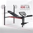 Sunny Health & Fitness Adj Standard Incline Bench w/ Leg Dev in Black