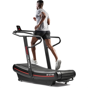 Sunny Health & Fitness Premium Curve Manual Treadmill in Black