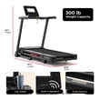 Sunny Health & Fitness Modern T10 Smart Treadmill in Black/Red