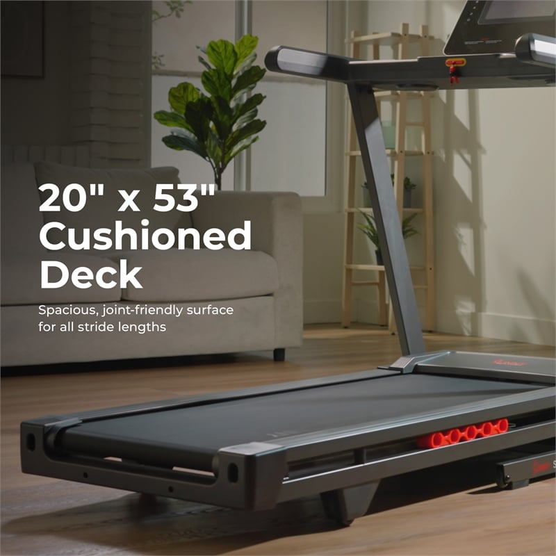 Sunny Health & Fitness Ultra T10 Smart Treadmill in Black/Red