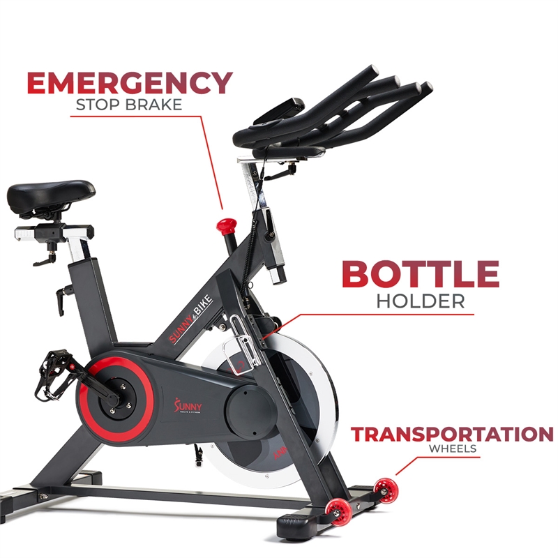 Sunny Health & Fitness Premium Smart Indoor Cycling Bike in Gray