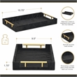 Ausel Crinkled Gloss Pattern Tray with Gold Handles