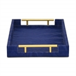 Ausel Crinkled Gloss Pattern Tray with Gold Handles