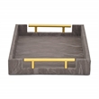 Ausel Crinkled Gloss Pattern Tray with Gold Handles
