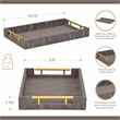Ausel Crinkled Gloss Pattern Tray with Gold Handles