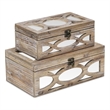 Twyla Set of 2 Mirror Overlayed Wood Boxes
