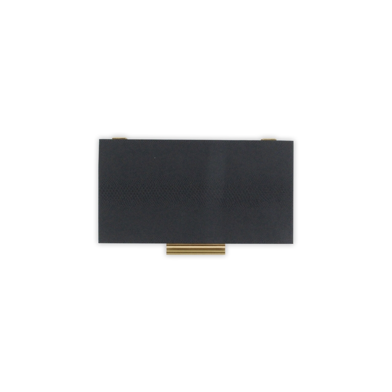 Lusan Rectangular Decorative Box Set - Black Faux Snakeskin