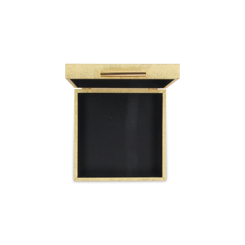 Lusan Square Decorative Box Set - Gold Faux Snakeskin