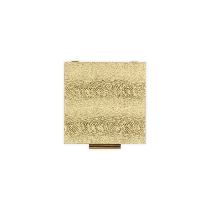 Lusan Square Decorative Box Set - Gold Faux Snakeskin