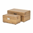 Sable Set of 2 Boxes with Silver Handles - Brown