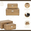 Sable Set of 2 Boxes with Silver Handles - Brown
