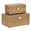 Sable Set of 2 Boxes with Silver Handles - Brown