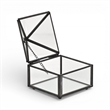 Vortial Metal Framed Glass Pyramid Decorative Box - Black