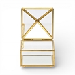 Vortial Metal Framed Glass Pyramid Decorative Box - Gold