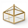 Vortial Metal Framed Glass Pyramid Decorative Box - Gold