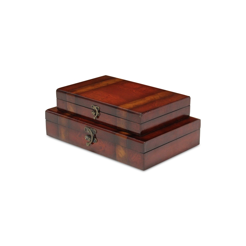 Rosina Set of 2 wooden boxes lined