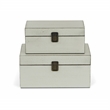Amadeo Set of 2 Wooden Latched Boxes - Off White