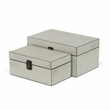Amadeo Set of 2 Wooden Latched Boxes - Off White