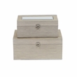 Fidela Set of 2 Soft Gold Vinyl Boxes