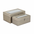 Fidela Set of 2 Soft Gold Vinyl Boxes