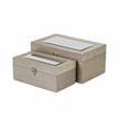 Fidela Set of 2 Soft Gold Vinyl Boxes