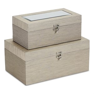 Fidela Set of 2 Soft Gold Vinyl Boxes