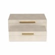 Lusan Rectangular Decorative Box Set - Cream Faux Shagreen