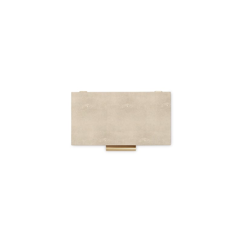 Lusan Rectangular Decorative Box Set - Cream Faux Shagreen