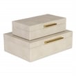 Lusan Rectangular Decorative Box Set - Cream Faux Shagreen