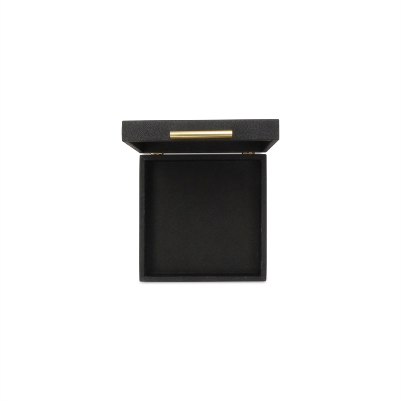 Lusan Square Decorative Box Set - Black Faux Shagreen