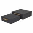 Lusan Square Decorative Box Set - Black Faux Shagreen