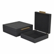 Lusan Square Decorative Box Set - Black Faux Shagreen