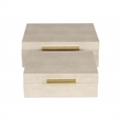 Lusan Square Decorative Box Set - Cream Faux Shagreen