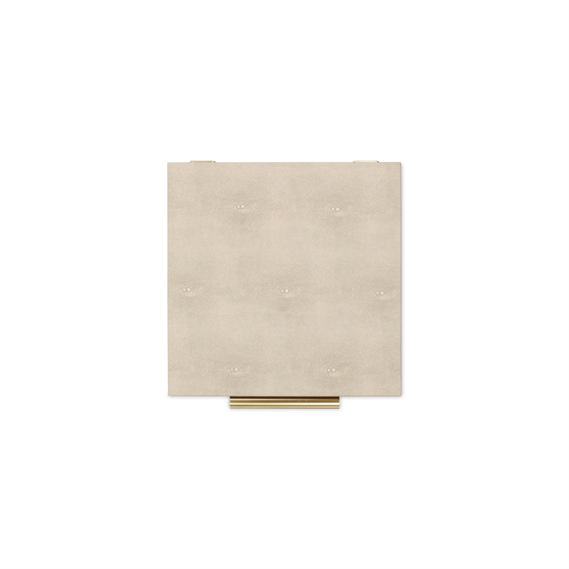 Lusan Square Decorative Box Set - Cream Faux Shagreen