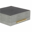 Lusan Square Decorative Box Set - Gray Faux Shagreen