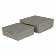 Lusan Square Decorative Box Set - Gray Faux Shagreen