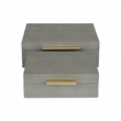 Lusan Square Decorative Box Set - Gray Faux Shagreen