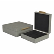Lusan Square Decorative Box Set - Gray Faux Shagreen