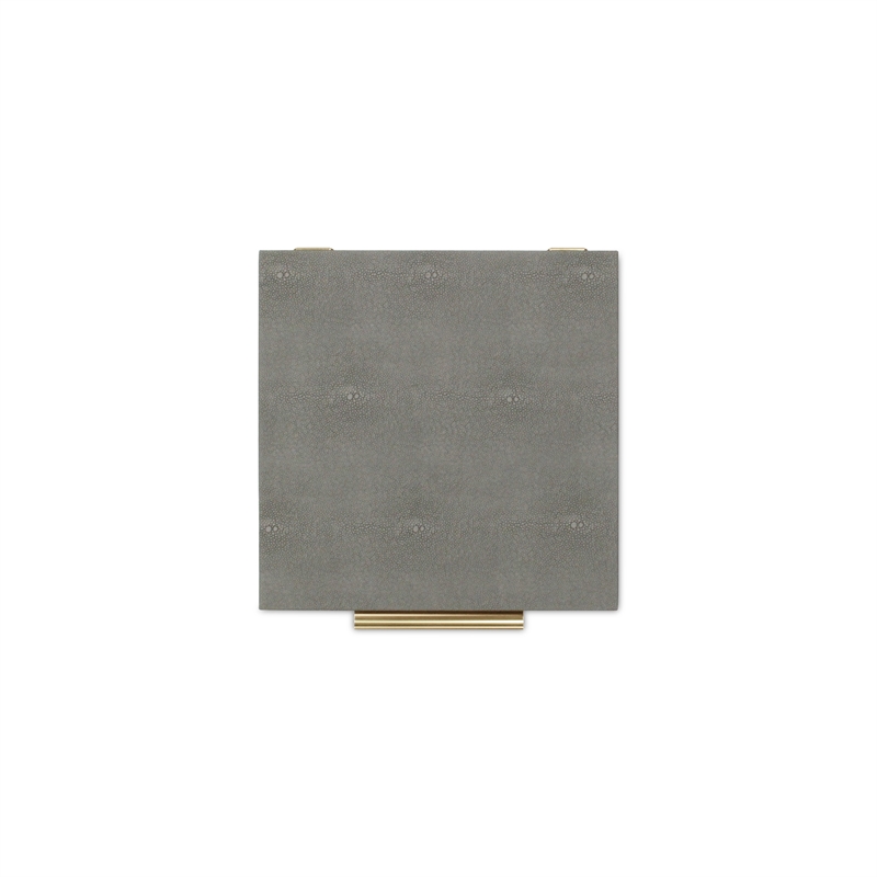 Lusan Square Decorative Box Set - Gray Faux Shagreen