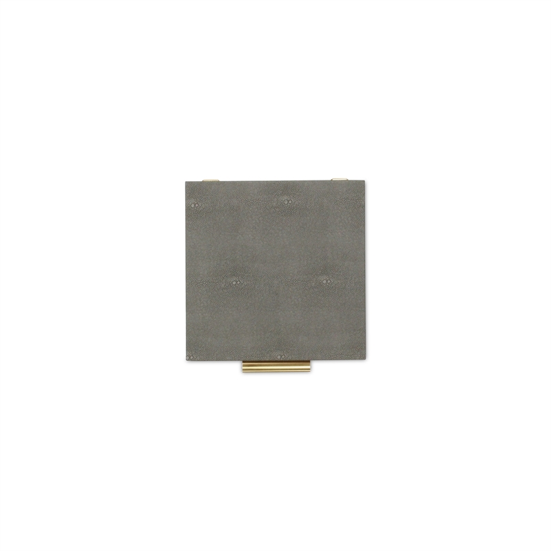 Lusan Square Decorative Box Set - Gray Faux Shagreen