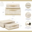 Zynova Rectangular Box Set - Cream Faux Shagreen