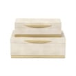 Zynova Rectangular Box Set - Cream Faux Shagreen