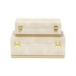 Zynova Rectangular Box Set - Cream Faux Shagreen